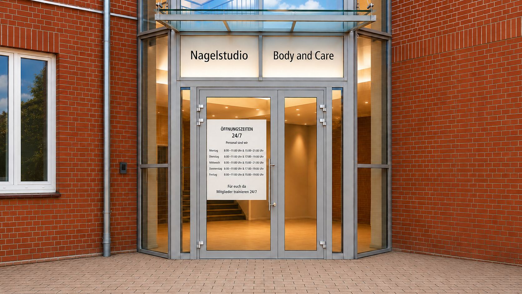 Eingang von Body & Care an der Bahnhofstraße 3